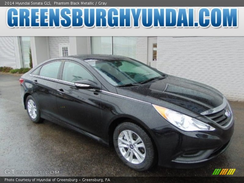 Phantom Black Metallic / Gray 2014 Hyundai Sonata GLS