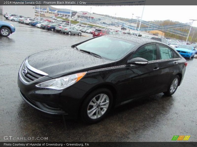 Phantom Black Metallic / Gray 2014 Hyundai Sonata GLS