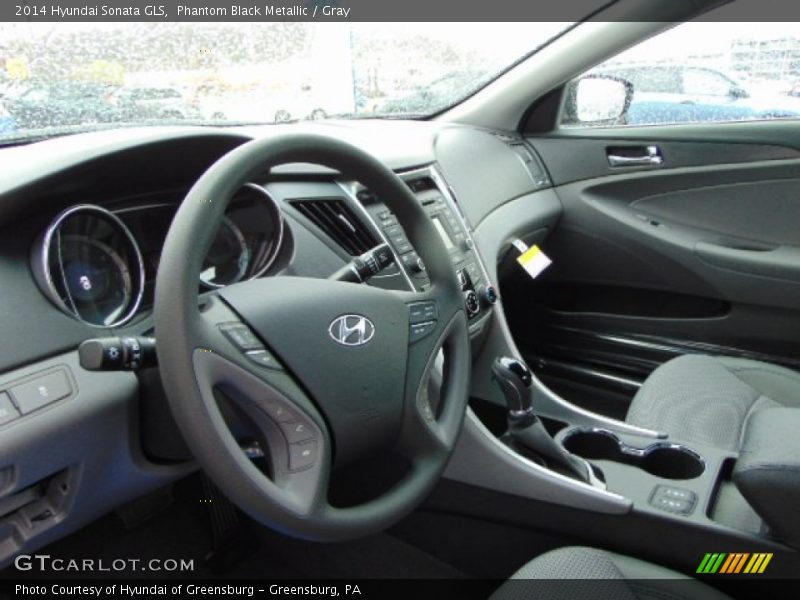 Phantom Black Metallic / Gray 2014 Hyundai Sonata GLS