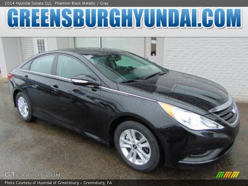 Phantom Black Metallic / Gray 2014 Hyundai Sonata GLS