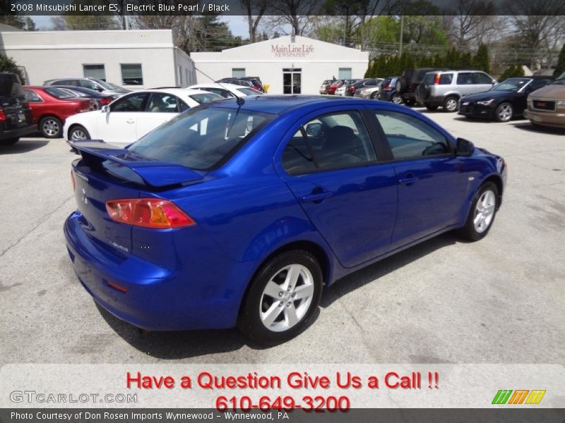 Electric Blue Pearl / Black 2008 Mitsubishi Lancer ES