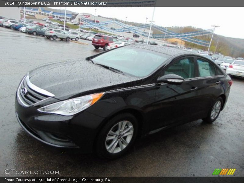 Phantom Black Metallic / Gray 2014 Hyundai Sonata GLS