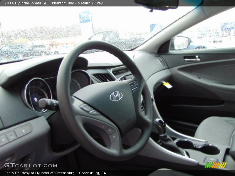 Phantom Black Metallic / Gray 2014 Hyundai Sonata GLS