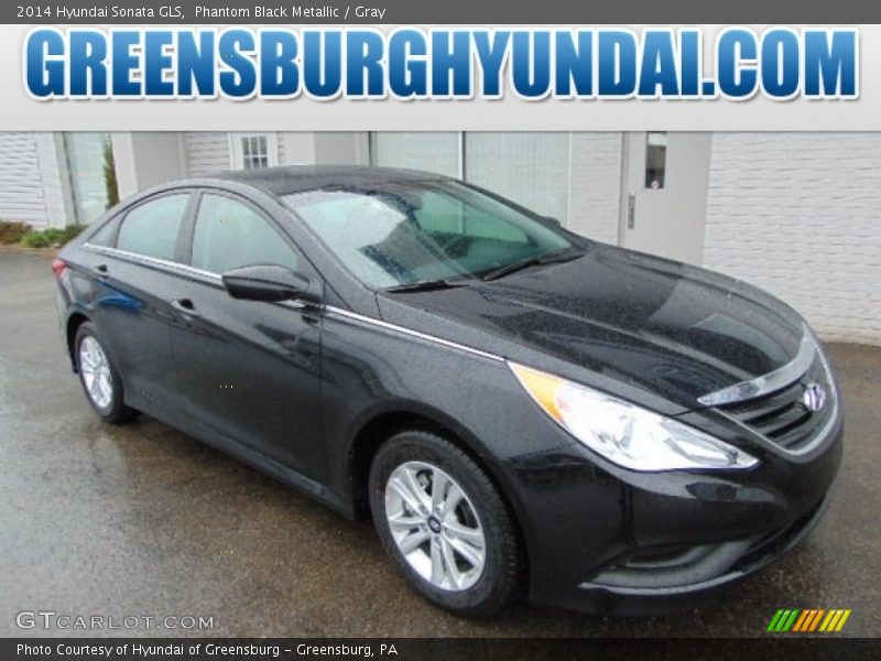 Phantom Black Metallic / Gray 2014 Hyundai Sonata GLS