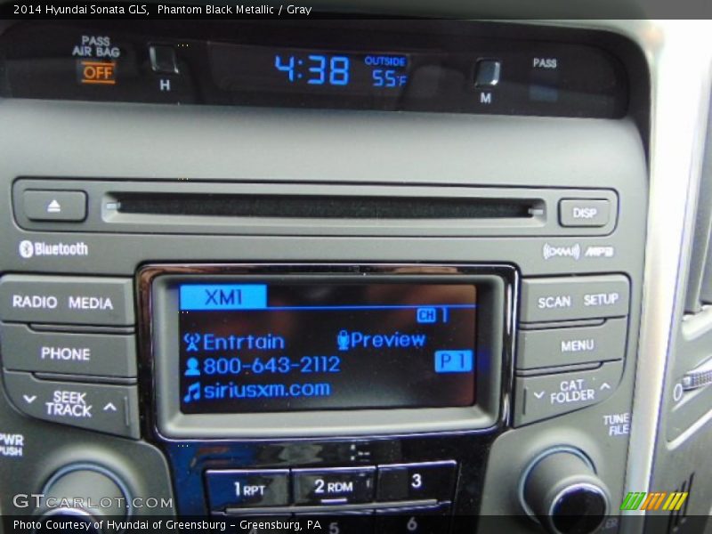 Phantom Black Metallic / Gray 2014 Hyundai Sonata GLS