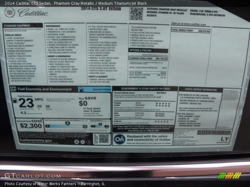 Phantom Gray Metallic / Medium Titanium/Jet Black 2014 Cadillac CTS Sedan