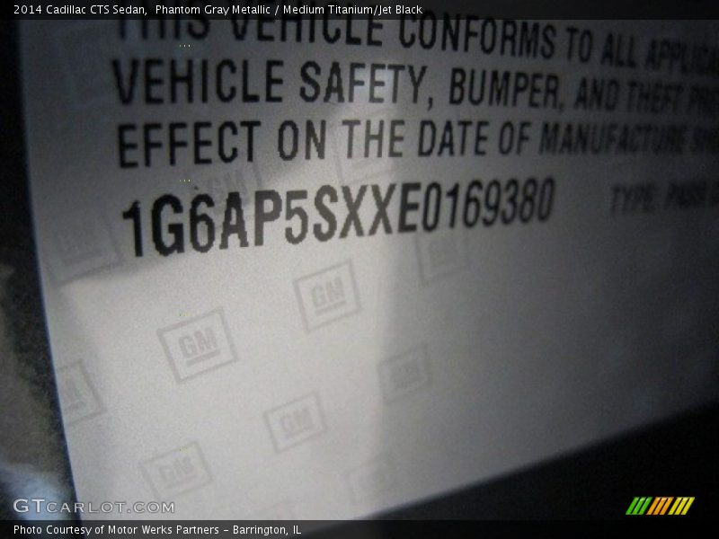 Phantom Gray Metallic / Medium Titanium/Jet Black 2014 Cadillac CTS Sedan