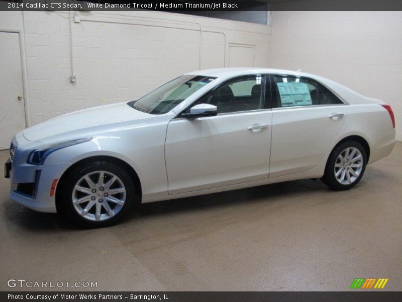 White Diamond Tricoat / Medium Titanium/Jet Black 2014 Cadillac CTS Sedan