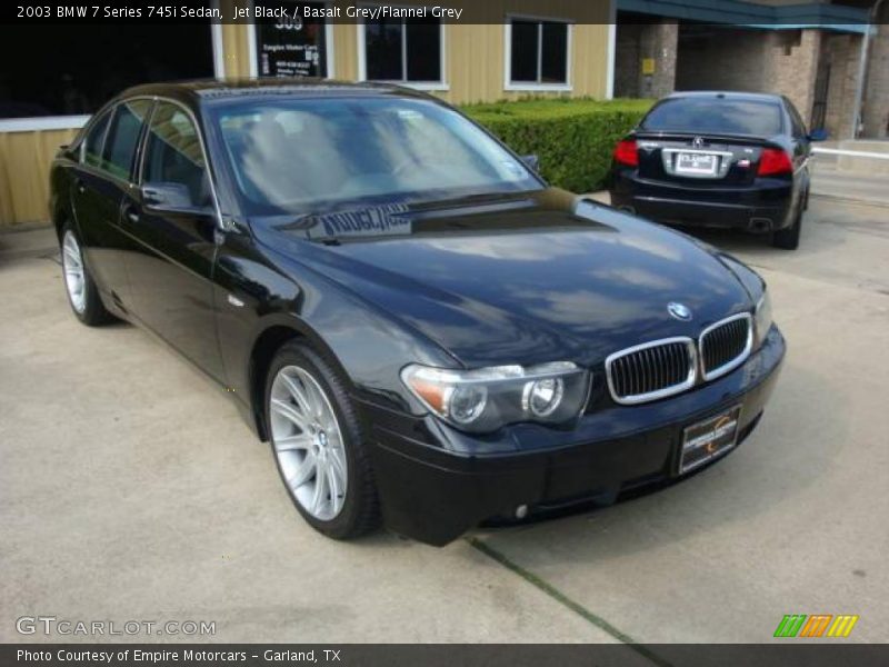 Jet Black / Basalt Grey/Flannel Grey 2003 BMW 7 Series 745i Sedan