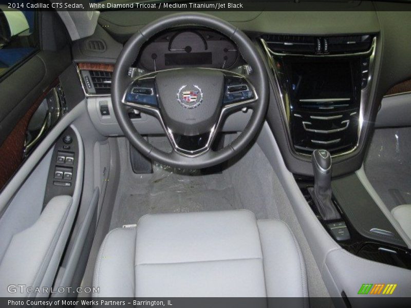 White Diamond Tricoat / Medium Titanium/Jet Black 2014 Cadillac CTS Sedan