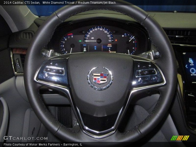 White Diamond Tricoat / Medium Titanium/Jet Black 2014 Cadillac CTS Sedan