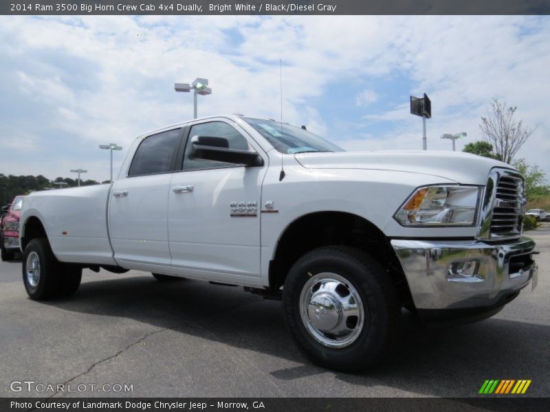 Bright White / Black/Diesel Gray 2014 Ram 3500 Big Horn Crew Cab 4x4 Dually