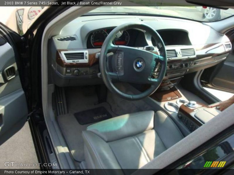 Jet Black / Basalt Grey/Flannel Grey 2003 BMW 7 Series 745i Sedan