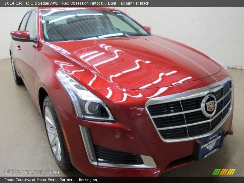 Red Obsession Tintcoat / Light Platinum/Jet Black 2014 Cadillac CTS Sedan AWD