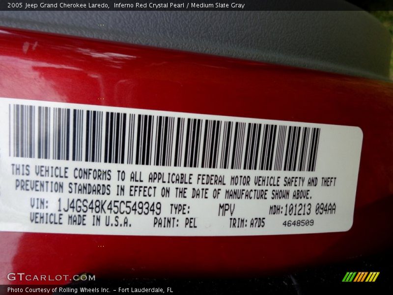 Inferno Red Crystal Pearl / Medium Slate Gray 2005 Jeep Grand Cherokee Laredo
