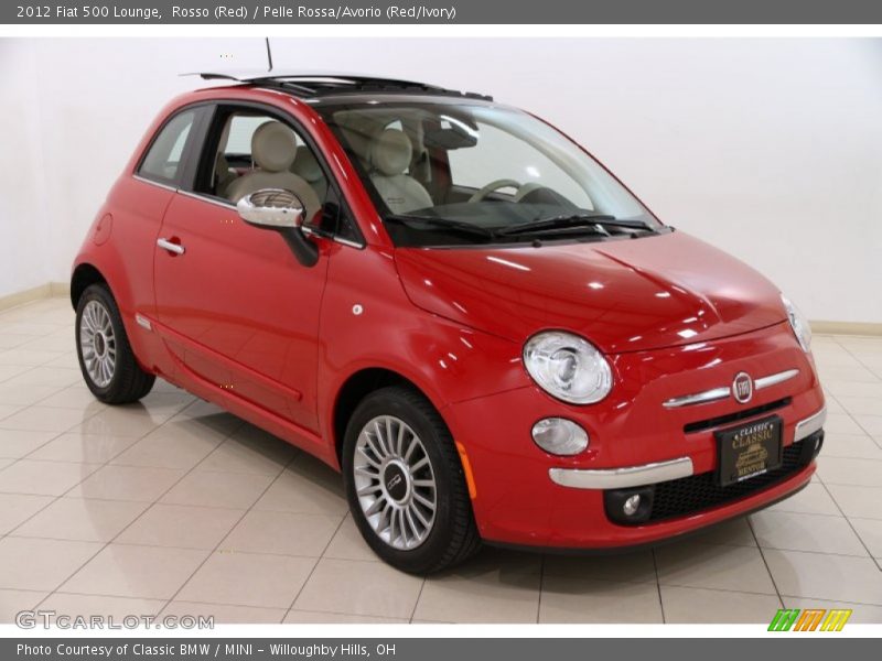 Rosso (Red) / Pelle Rossa/Avorio (Red/Ivory) 2012 Fiat 500 Lounge