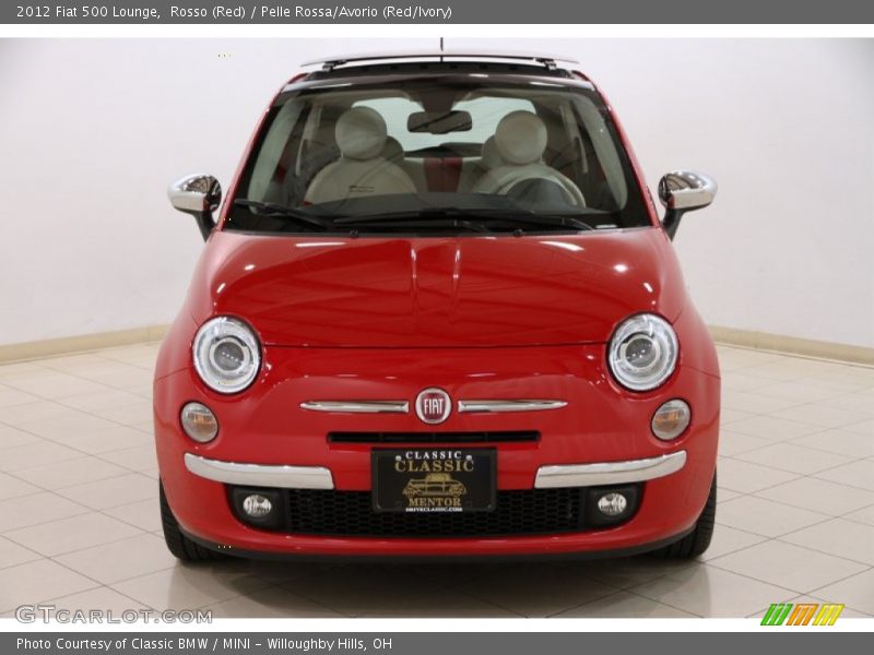Rosso (Red) / Pelle Rossa/Avorio (Red/Ivory) 2012 Fiat 500 Lounge