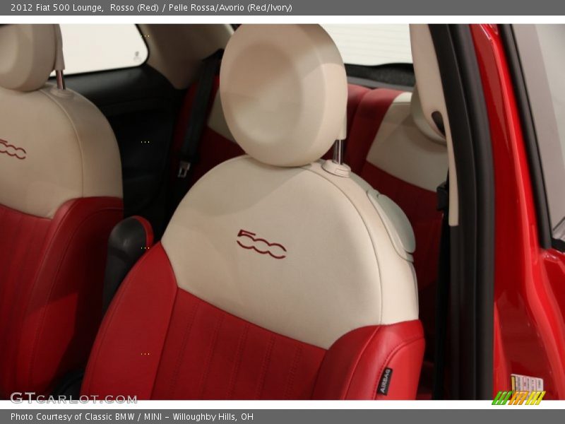 Rosso (Red) / Pelle Rossa/Avorio (Red/Ivory) 2012 Fiat 500 Lounge