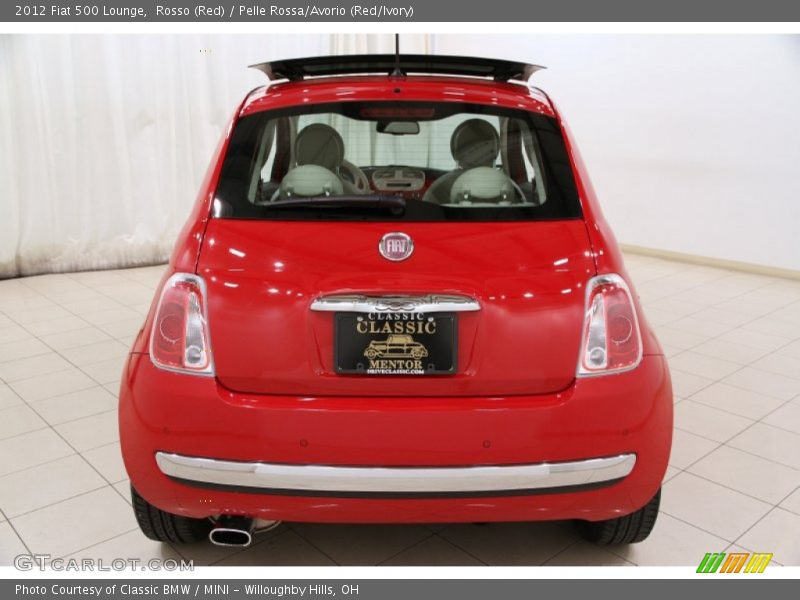 Rosso (Red) / Pelle Rossa/Avorio (Red/Ivory) 2012 Fiat 500 Lounge