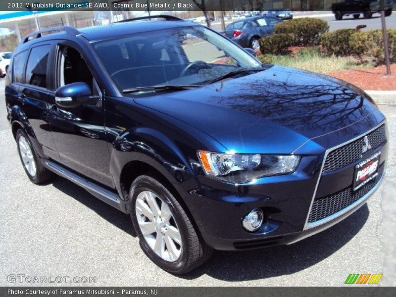 Cosmic Blue Metallic / Black 2012 Mitsubishi Outlander SE AWD
