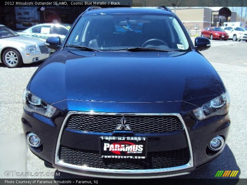 Cosmic Blue Metallic / Black 2012 Mitsubishi Outlander SE AWD