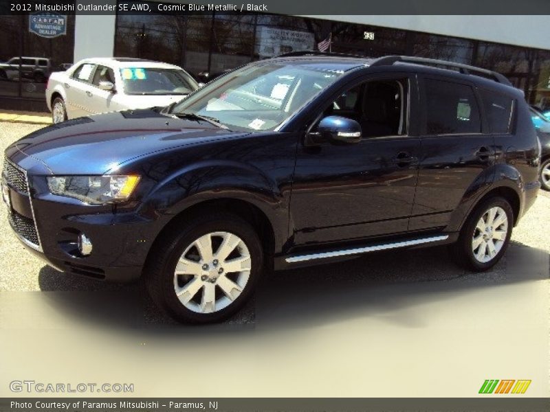 Cosmic Blue Metallic / Black 2012 Mitsubishi Outlander SE AWD