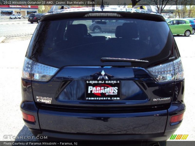 Cosmic Blue Metallic / Black 2012 Mitsubishi Outlander SE AWD