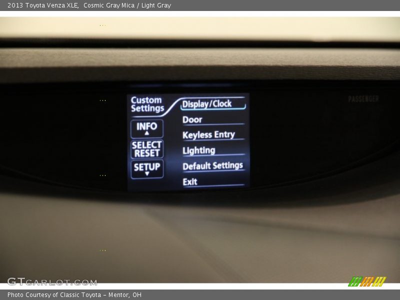 Cosmic Gray Mica / Light Gray 2013 Toyota Venza XLE
