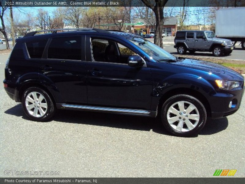 Cosmic Blue Metallic / Black 2012 Mitsubishi Outlander SE AWD