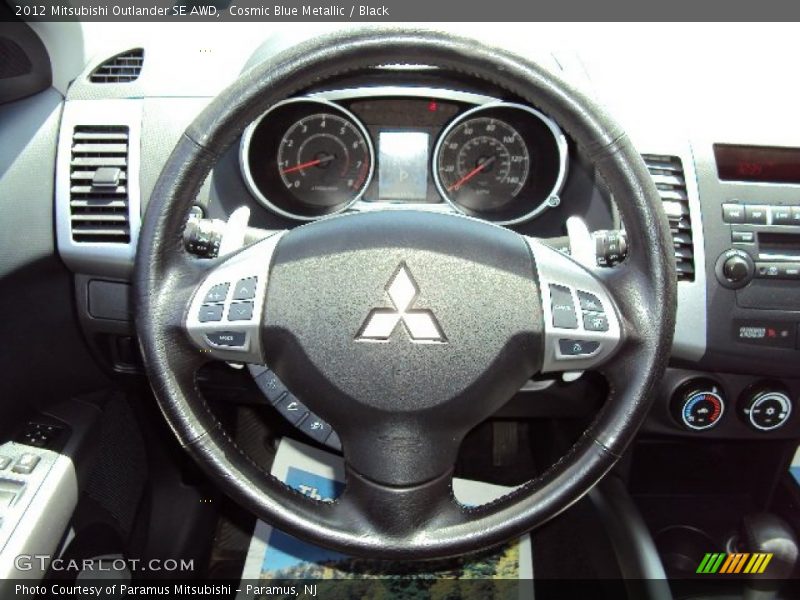 Cosmic Blue Metallic / Black 2012 Mitsubishi Outlander SE AWD