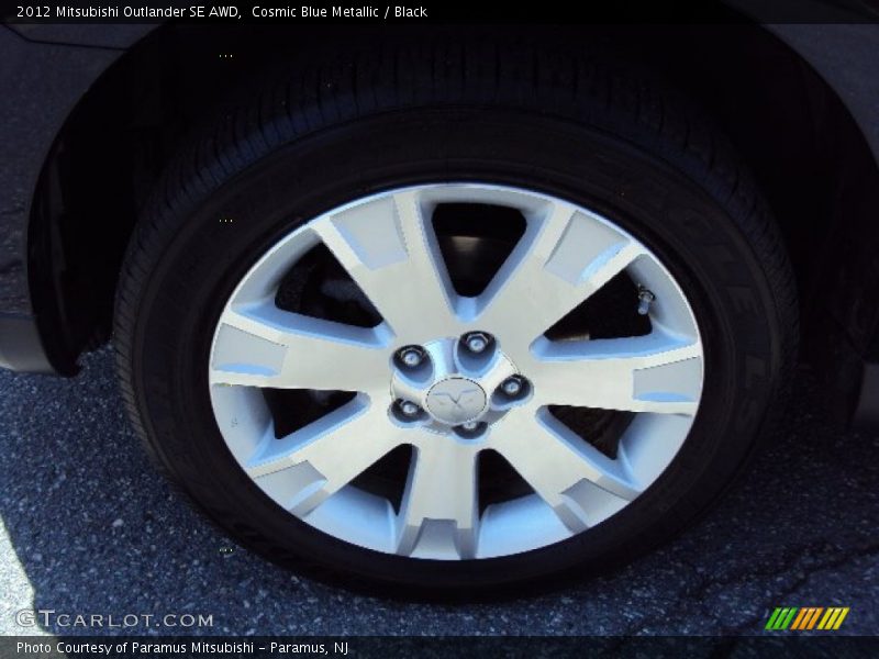 Cosmic Blue Metallic / Black 2012 Mitsubishi Outlander SE AWD