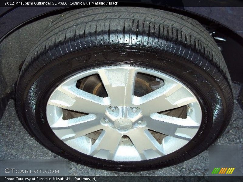 Cosmic Blue Metallic / Black 2012 Mitsubishi Outlander SE AWD