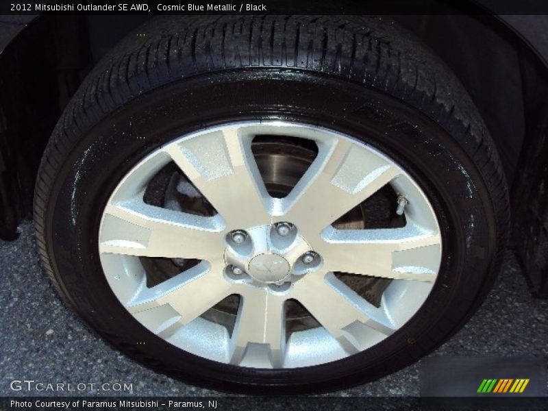 Cosmic Blue Metallic / Black 2012 Mitsubishi Outlander SE AWD