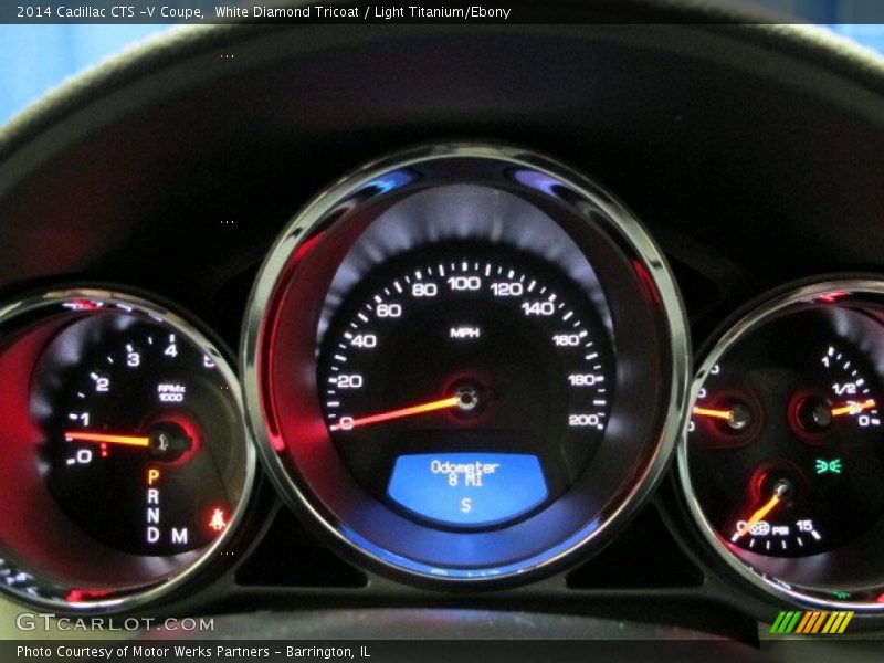 White Diamond Tricoat / Light Titanium/Ebony 2014 Cadillac CTS -V Coupe