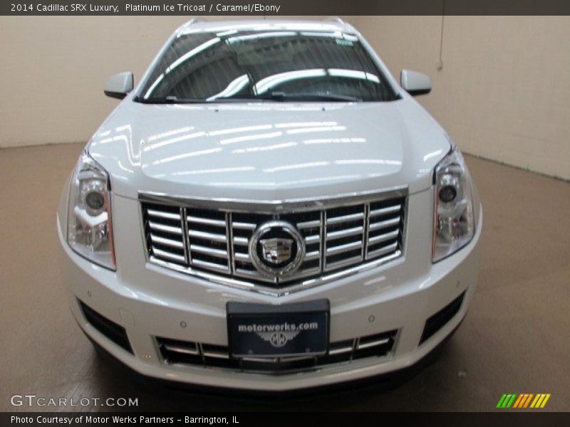 Platinum Ice Tricoat / Caramel/Ebony 2014 Cadillac SRX Luxury