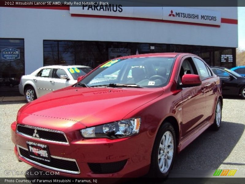 Rally Red Metallic / Black 2012 Mitsubishi Lancer SE AWD