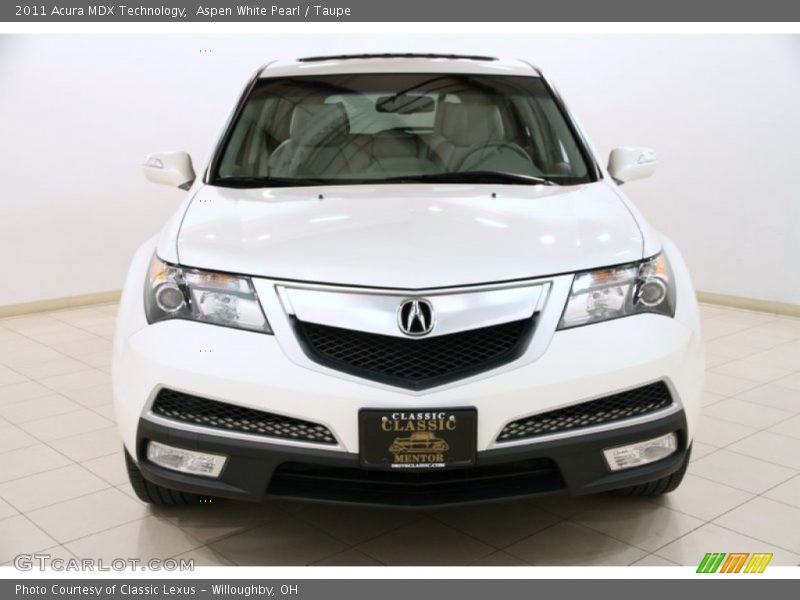 Aspen White Pearl / Taupe 2011 Acura MDX Technology