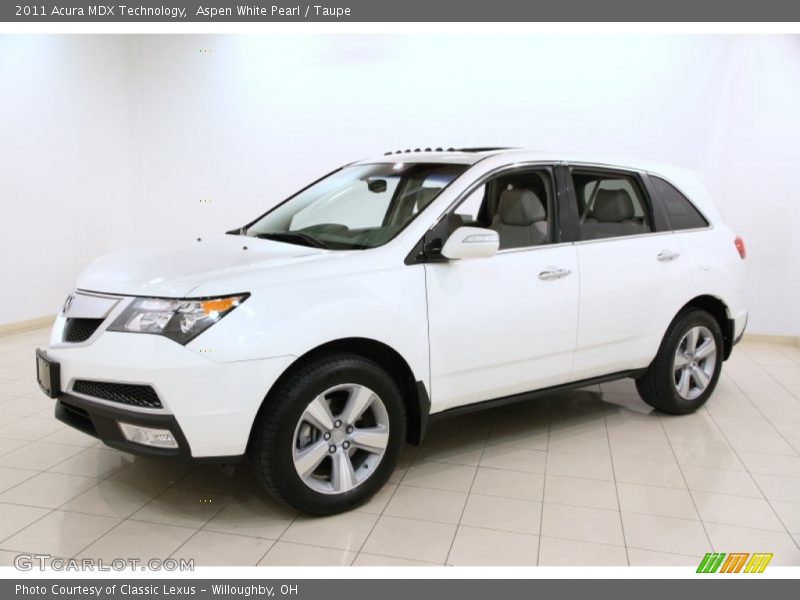 Aspen White Pearl / Taupe 2011 Acura MDX Technology