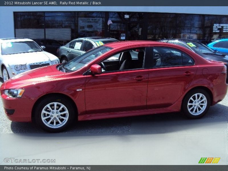 Rally Red Metallic / Black 2012 Mitsubishi Lancer SE AWD