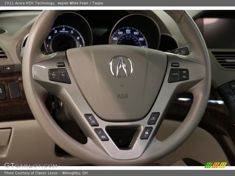 Aspen White Pearl / Taupe 2011 Acura MDX Technology