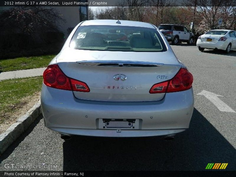 Liquid Platinum / Graphite 2012 Infiniti G 37 x AWD Sedan