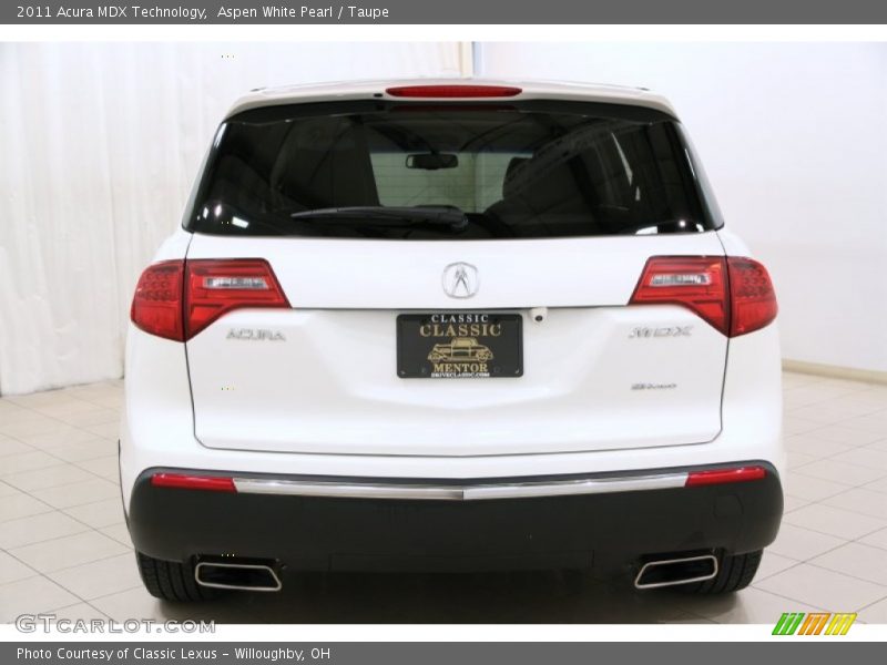 Aspen White Pearl / Taupe 2011 Acura MDX Technology