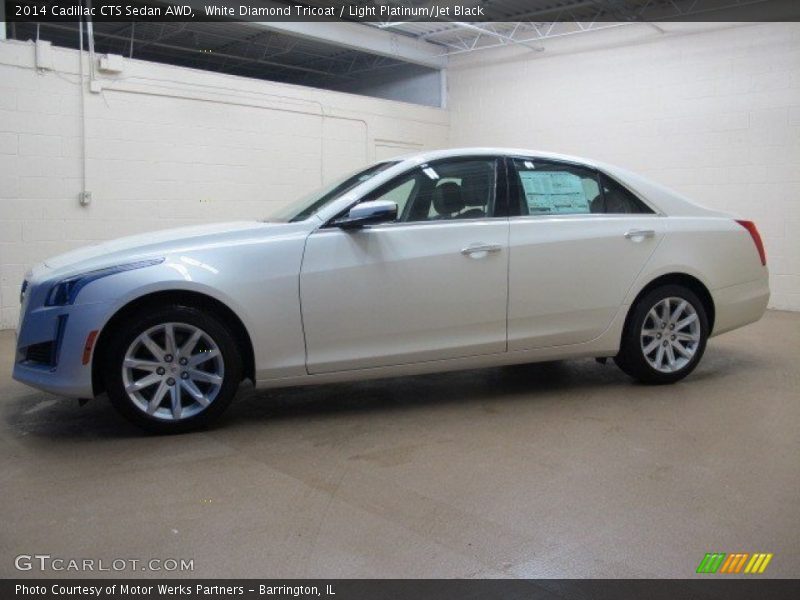 White Diamond Tricoat / Light Platinum/Jet Black 2014 Cadillac CTS Sedan AWD