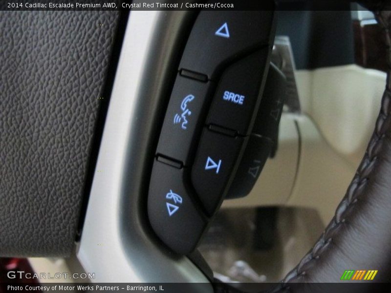 Crystal Red Tintcoat / Cashmere/Cocoa 2014 Cadillac Escalade Premium AWD