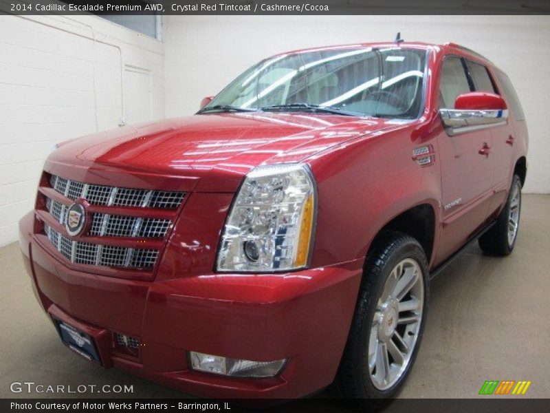 Crystal Red Tintcoat / Cashmere/Cocoa 2014 Cadillac Escalade Premium AWD