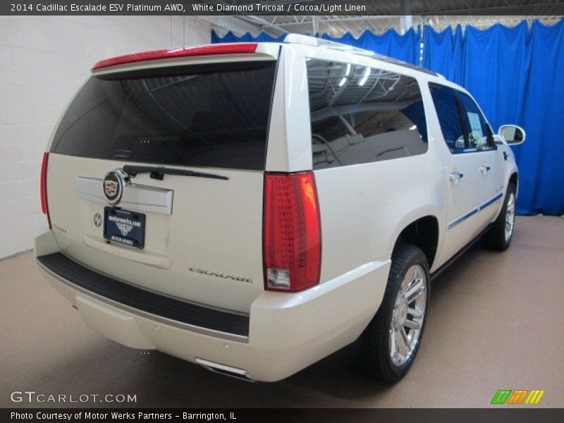 White Diamond Tricoat / Cocoa/Light Linen 2014 Cadillac Escalade ESV Platinum AWD