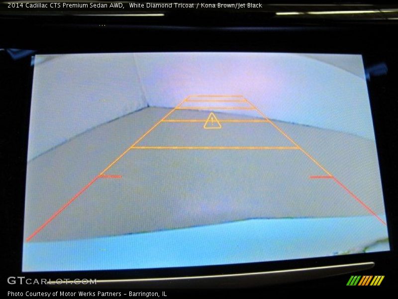 White Diamond Tricoat / Kona Brown/Jet Black 2014 Cadillac CTS Premium Sedan AWD