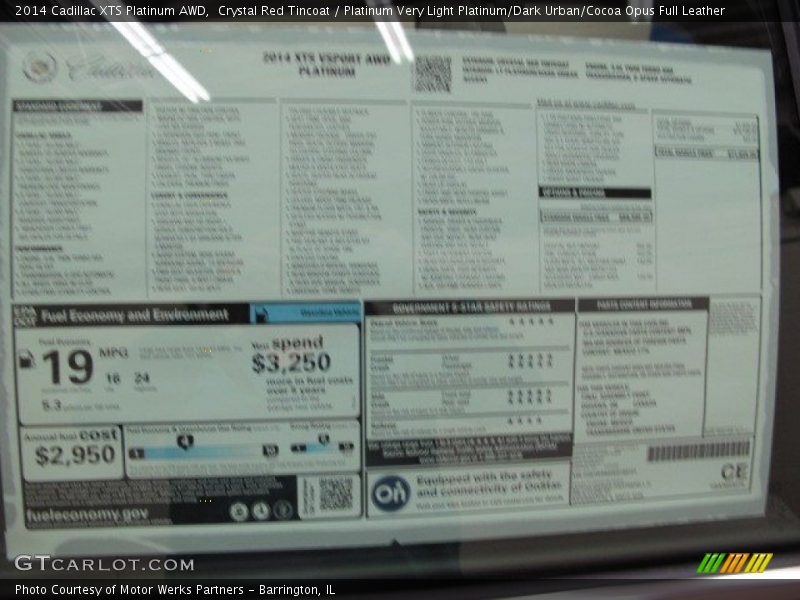  2014 XTS Platinum AWD Window Sticker