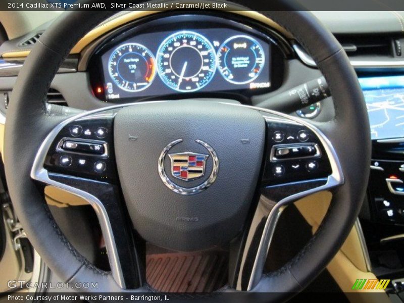 Silver Coast Metallic / Caramel/Jet Black 2014 Cadillac XTS Premium AWD