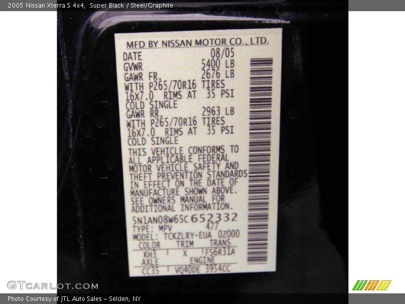 Super Black / Steel/Graphite 2005 Nissan Xterra S 4x4